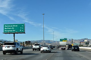 The Bruce Woodbury Beltway curves northward 2.25 miles to Durango Drive at Exit 17.