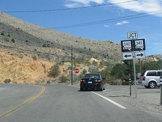 Nevada 342 returns to Nevada 341 along C Street. Nevada 342 heads south back to Gold Hill and Silver City while Nevada 341 overtakes C Street north through Virginia Cityen route to Geiger Grade, Mount Rose Junction and Reno.