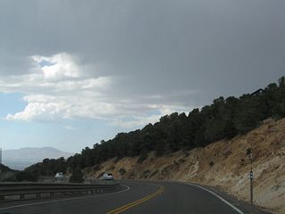 Like the companion route of Nevada 431, Nevada 341 (Comstock Highway) takes a very significant and steep descent into Mount Rose Junction.
