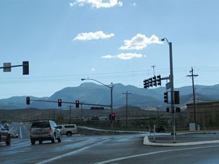 Nevada 341 ends at a signalized intersection with U.S. 395 ALT (Virginia Street) and Nevada 431 (Mount Rose Highway) southwest to Galena and Incline Village. U.S. 395 ALT parallels I-580/U.S. 395 south to Steamboat Valley while the freeway leads to Washoe City and Carson City. U.S. 395 ALT north links Nevada 341 with I-580/U.S. 395 north toward Downtown Reno and Sparks.
