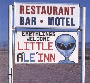 The kitschy "Little'Ale'Inn" lies at the southwest corner of SR 375 and Old Mill Street. The inn provides the lone food and lodging service for travelers along the remote Extraterrestrial Highway.
