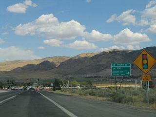 SR 341 (Geiger Grade Road) travels east to Virginia City. U.S. 395 ALT is the pre-freeway alignment of U.S. 395 north to Reno and south to Washoe Valley.