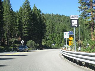 The first northbound reassurance shield for Nevada 431 is posted in Incline Village after the Nevada 28 intersection.