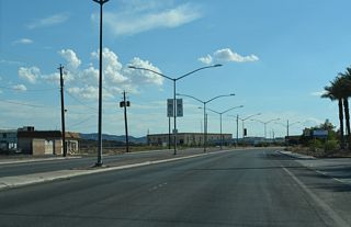 Sunset Road curves southwest across Boulder Highway (SR 582) in Henderson.