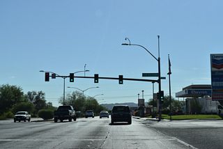 The succeeding traffic light east of Fiesta Henderson Boulevard along SR 564 is at Van Wagenen Street.