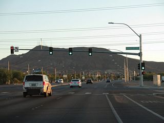 Lake Mead Parkway proceeds southwest from Warm Springs Road to intersect Burkholder Boulevard.