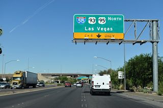 SR 564 (Lake Mead Parkway) west transitions into Interstate 215 (Bruce Woodbury Beltway) at the Henderson Bowl Interchange with I-11/U.S. 93-95.