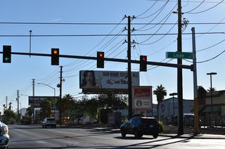 Losee Road intersects Craig Road adjacent to big box stores and other retail.