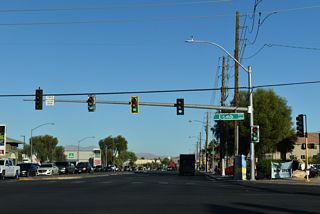 Lamb Boulevard extends north from Desert Inn Road at Paradise through Las Vegas and North Las Vegas.
