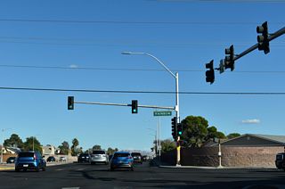 Rainbow Boulevard stems south from Lone Mountain Road to meet I-11/U.S. 95 and Summerlin Parkway (SR 613) at the Rainbow Curve exchange en route to Spring Valley. Locally, Rainbow Boulevard joins Craig Road with the Bedford Village West and Jade Park neighborhoods.