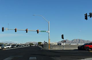 SR 574 commences east along Cheyenne Avenue at Decatur Boulevard. Decatur Boulevard north follows the North Las Vegas city line.