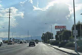 SR 574 is unmarked along Cheyenne Avenue at the intersection with Las Vegas Boulevard (SR 604).