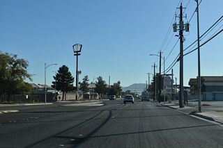 The beginning of SR 579 along Bonanza Road east from SR 599 (Rancho Drive) is unsigned.