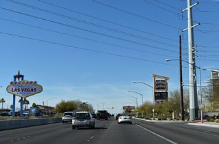 Similar to the more famous version on Las Vegas Boulevard, a Welcome to Fabulous Las Vegas Sign stands within the median of Boulder Highway north ahead of Sun Valley Drive in Whitney.