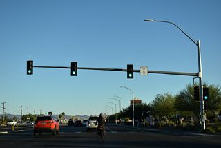 SR 582 is unmarked along Fremont Street south from Charleston Boulevard.