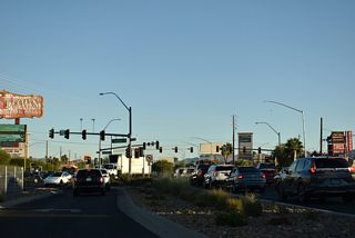 Nellis Boulevard crosses Boulder Highway to the immediate south of Flamingo Road. The urban boulevard north to Nellis Air Force Base and North Las Vegas is SR 612.