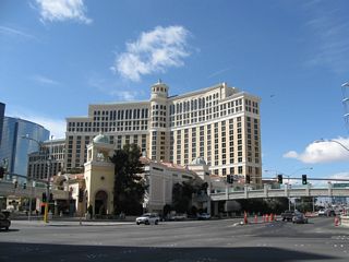 Like the intersection between Las Vegas Boulevard and Tropicana Avenue (former SR 593), pedestrian traffic is routed onto skybridges that pass over the intersection.