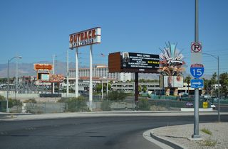Hotel Rio Drive links Dean Martin Drive with Flamingo Road just west of the parclo interchange joining SR 592 with Interstate 15.