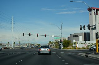 State maintenance resumes along Flamingo Road east from Paradise Road. Unmarked as SR 592, the arterial continues east to University Center Drive, which was formerly signed here as Swenson Street.