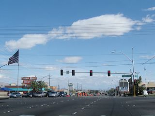 The next traffic signal along eastbound Flamingo Road (Nevada 592) is with Maryland Parkway.