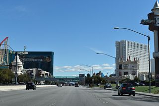 State Route 593/Tropicana Avenue east between Interstate 15 and Las Vegas Boulevard in Paradise, Nevada State Route 593/Tropicana Avenue east between Interstate 15 and Las Vegas Boulevard in Paradise, Nevada