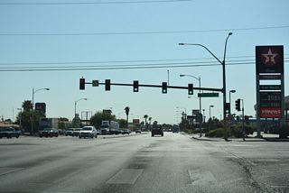 State maintenance resumes along Tropicana Avenue east from Maryland Parkway.