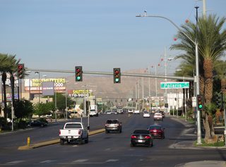 Polaris Avenue parallels I-15 through industrial areas along a 1.1 mile alignment. Construction on the $1.9 billion, Las Vegas Raiders stadium commenced in September 2017 on a 62 acre site between Russell Road and Hacienda Avenue. The 65,000 seat venue was completed in time for the 2020 NFL season.2