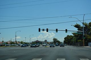 Flamingo Road east from SR 595 (Rainbow Boulevard) to Interstate 15 is SR 592.
