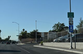 The lone shield assembly posted for SR 596 along either section of Jones Boulevard that is state-maintained appears south of I-11/U.S. 95 and Upland Boulevard.