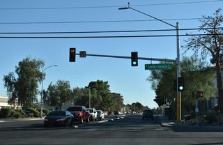 The northern section of SR 596 ends along Jones Boulevard south at Smoke Ranch Road. The arterial south from Smoke Ranch Road to I-11/U.S. 95 was relinquished from state maintenance in 2023.
