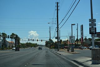 An end shield  precedes Tropicana Avenue, where SR 596 formerly ended on Jones Boulevard south.