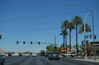 Carey Avenue travels west from the North Las Vegas business district to become Smoke Ranch Road into Las Vegas from Rancho Drive. Smoke Ranch Road continues the arterial west to the Las Vegas Technology Center and the Desert Shores master planned community.