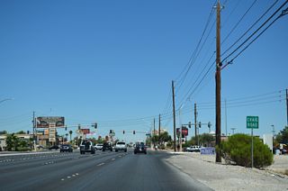The next major intersection along Rancho Road north is with Craig Road. Although not acknowledged along SR 599, Craig Road is SR 573 west to I-11/U.S. 95 at Exit 85 and east to Decatur Boulevard.