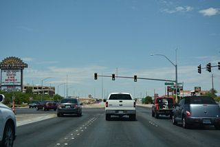 Rainbow Boulevard stems north from Rancho Drive across from the entrance to Santa Fe Station Hotel and Casino. The southern section of the boulevard parallels I-11/U.S. 95 (Las Vegas Expressway) to Summerlin Parkway.