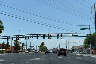 Nevada State Route 604 commences northbound along Las Vegas Boulevard at Carey Avenue. Carey Avenue west leads to North Las Vegas Airport (VGT).