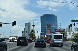Encore Resort Boulevard west and Genting Boulevard east come together at Las Vegas Boulevard above a tunnel along Wilbur Clark Desert Inn Road.