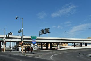 Freeway entrance assembly for the southbound I-11 entrance ramp to Henderson and Boulder City.