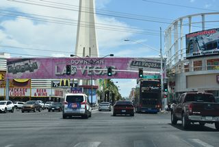 Las Vegas Boulevard enters the Las Vegas city limits at the intersection with Sahara Avenue (old SR 589).