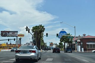 St. Louis Avenue west and Main Street south come together at the ensuing northbound traffic light along Las Vegas Boulevard (former SR 604). Main Street was historically a part of U.S. 91 Alternate and later SR 601 north into Downtown Las Vegas. Paradise Road (former SR 605) stems south from St. Louis Avenue nearby to Harry Reid International Airport (LAS).