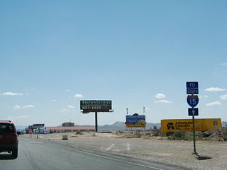There is no direct ramp from Las Vegas Boulevard to the I-215 ramp for Interstate 15 south. Instead motorists are directed to remain south on the arterial 1.4 miles to SR 160 (Blue Diamond Road).