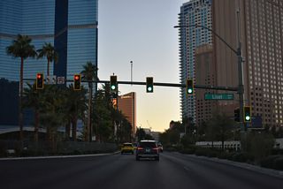 Traffic signals operate at Liset Way, the entrance to the Sahara Las Vegas hotel & casino. Previously named SLS Las Vegas, the casino was constructed at the site of the old Sahara Hotel. The Sahara closed on May 16, 2011.