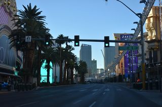Caesar's Palace follows on the west side of Las Vegas Boulevard beyond the Hard Rock Hotel & Casino and Siegfried And Roy Drive.