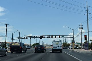 Cheyenne Avenue crosses SR 604 (Las Vegas Boulevard) north between Cheyenne Sports Complex in North Las Vegas and a large area of distribution centers east of Walnut Road. Cheyenne Avenue is SR 574 between Decatur Road and SR 612 (Nellis Boulevard).
