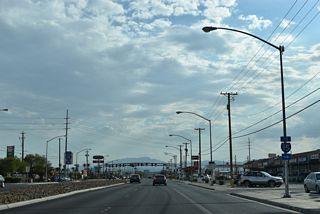 Cheyenne Avenue crosses SR 604 (Las Vegas Boulevard) 1.6 miles east of I-15/U.S. 93 in Sunrise Manor. The arterial is SR 574 west to Decatur Boulevard and the Las Vegas city limits and east to SR 612 (Nellis Boulevard).