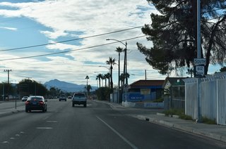 Nellis Boulevard advances south from Boulder Highway to Harmon Avenue.