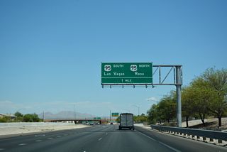 The directional T interchange joining SR 613 (Summerlin Parkway) with I-11/U.S. 95 overlays the SPUI joining the Oran K. Gragson Freeway with SR 595 (Rainbow Boulevard).