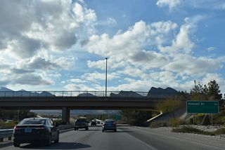 Crestdale Lane passes over Summerlin Parkway a quarter mile ahead of the diamond interchange with Anasazi Drive.