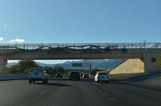 Bonanza Trail spans Summerlin Parkway across a pedestrian bridge by Kellogg Zaher Sports Complex.
