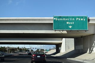 Rampart Boulevard north at the loop ramp for Summerlin Parkway west.
