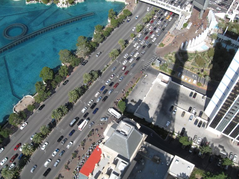 Viewing Las Vegas Boulevard from the Eiffel Tower